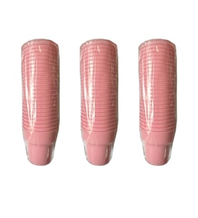 Omeyva Renkli Sert Mika Plastik Kristal Bardak - Pembe - 6 Oz / 180 CC - 75 Adet
