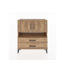 Arges Şifonyer 3 Raflı 2 Çekmeceli 2 Kapaklı 88x30x96 Çam-Çam