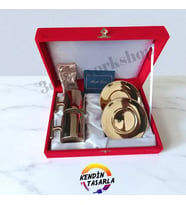 Kişiye Özel Kadife Kutulu Gold Renk T Kulp Fincan Takımı 2li