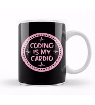 Coding Is My Cardio Fitness Gym Workout Mens  s 02 Kupa Bardak Porselen