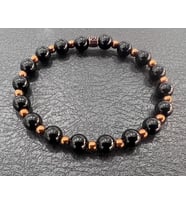 Nunuki Oniks Hematit Doğaltaş Erkek Siyah Esnek Bileklik Onyx Hematite Stretch Gemstone Bracelet  Yılbaşı Hediyesi Öğretmenler Günü Hediyesi Doğum Günü Hediyesi Christmas Gift New Year Gift Teacher GiftNUBR0001
