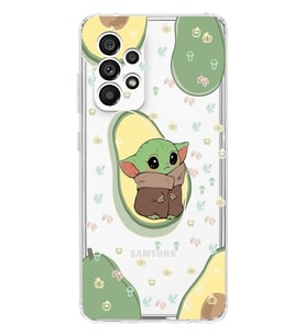Samsung Galaxy A73 Uyumlu Baby Yoda Desenli Şeffaf Telefon Kılıfı
