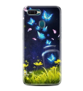 Oppo A5S A15 A16 A54 A55 A73 A74 Kılıf Desemli Silikon Neon Butterflys 1309