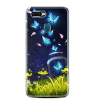 Oppo A5S A15 A16 A54 A55 A73 A74 Kılıf Desemli Silikon Neon Butterflys 1309