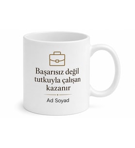 Kişiye Özel Meslek Logosu ve İsim Yazılı Şık Kurumsal Hediye Kahve Kupası Bardak