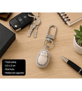 Pofuduk Kirpi Charm Anahtarlık Sevimli Peluş Figürlü Çanta Aksesuarı Hediye