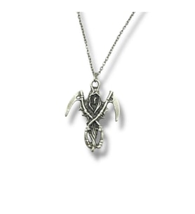 Ölüm Meleği Kolye – Gotik Ruhlara Özel Karanlık ve Anlam Yüklü Tasarım - 60 Cm Zincir (Gümüş)