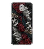 Samsung Note 3 4 5 8 9 20 Ultra 10 Lite Kılıf Desenli Silikon Skull Rose 1673