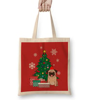 Pug Around The Christmas Tree Bez Çanta Uzun Saplı