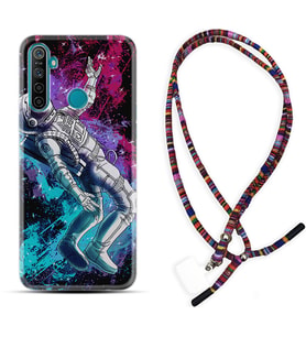 Realme 5i 5 Pro 6i 7 Pro 8 Kılıf Boyun Asklı Rasta Silikon Astronot Signs 1753