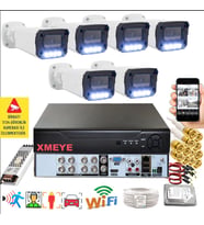 6 lı Araç İnsan Yüz Tanımalı Hareket Algılayan 5 MP Lens 4 Warm Led Gece Renkli Kamera Seti 3404W