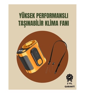 Mey İthalat® Taşınabilir USB Şarjlı Turbo Fan – 3 Modlu Soğutma, Hafif & Kompakt