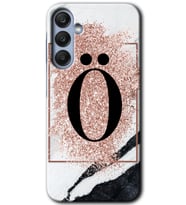 Galaxy A35 Kılıf HD Desen Baskılı Kılıf - Pembe Mermer Desenli Ö Harfi