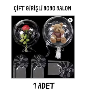 30'' ÇİFT GİRİŞLİ ŞEFFAF BALON 1 ADET-ESNETİLMİŞ YÜKSEK KALİTELİ