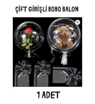 30'' ÇİFT GİRİŞLİ ŞEFFAF BALON 1 ADET-ESNETİLMİŞ YÜKSEK KALİTELİ