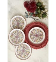 Keramika Serene Flower Nordıc Pasta Tabağı 22 Cm 4 Adet 22983 (Çok Renkli)
