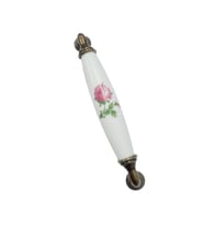 BEYAZ POLİMER KULP ANTİKSARI AYAK  GÜLLÜ 128 MM / 5 ADET
