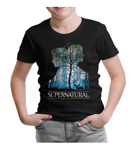 Supernatural - Impala Siyah Çocuk Tshirt
