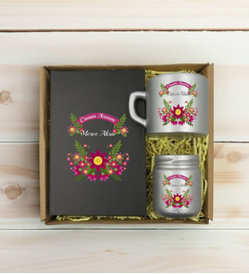 BK Gift Kişiye Özel İsimli DTF Anne Temalı Antrasit Defter & Gümüş Kahve Fincanı & Mum Hediye Seti-6, Anneye Hediye, Anneler Günü Hediyesi