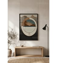 Doğanın Geometrisi Minimalist 1. Kalite Ahşap Çerçeveli Tablo