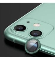 Uyumlu Model Apple iPhone 12 Kamera Lens Koruyucu Çerçeveli Koruyucu CL-07 (Koyu Yeşil)