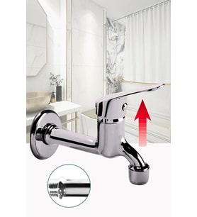 Aç Kapa Perletörlü Uzun Musluk Tuvalet Bahçe Çeşme Balkon Lavabo Wc Musluğu
