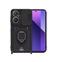 Xiaomi Redmi Note 13 Pro Plus Kılıf Zuma Kartvizitli Yüzüklü Silikon - Siyah