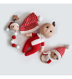 Yumurcak Modeli Yeni Doğan Seti Amigurumi Organik Oyuncak