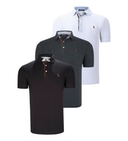 ÜÇLÜ SET T8582 DEWBERRY ERKEK T-SHIRT-SİYAH-BEYAZ-ANTRASİT