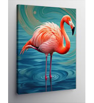 Kanvas Tablo Göl Flamingosu