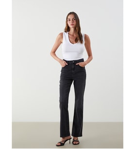 LCW Jeans Gri Dar Fit Flare Kadın Jean Pantolon