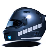 Şerit Tasarımlı Taş Grisi Motosiklet Kask Sticker Çınar Extreme