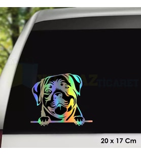 Bakan Köpek Hologram Oto Sticker Cam Araba Yapıştırma Çıkartma Aksesuar Modifiye 20 X 17 Cm