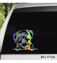 Bakan Köpek Hologram Oto Sticker Cam Araba Yapıştırma Çıkartma Aksesuar Modifiye 20 X 17 Cm
