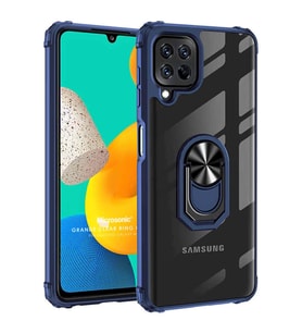 Microsonic Samsung Galaxy M32 4G Kılıf Grande Clear Ring Holder Lacivert