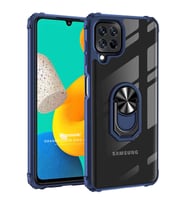 Microsonic Samsung Galaxy M32 4G Kılıf Grande Clear Ring Holder Lacivert
