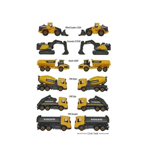 8503100000 Majorette Volvo İnşaat Araçları 1:64 Premium Metal Araç 6 asorti (Belirtilen fiyat, tekli