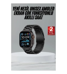 Mey İthalat® Ultra 3 Kordonlu Amoled Ekran Akıllı Saat Çok Fonksiyonlu Uyku ve Sağlık Takibi