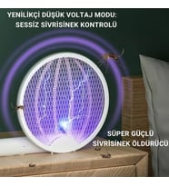 Katlanabilir Şarjlı 12000maH 300V 5 Katmanlı Uv Işıklı Elektrikli Sivrisinek Öldürücü Raket Sinek Öldürücü Sineksavar