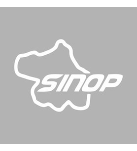 Sinop Harita Araba Sticker siyah 16x11 CM (Beyaz)