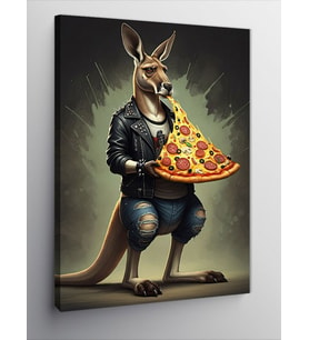 Kanvas Tablo Pizza Tutan Kanguru