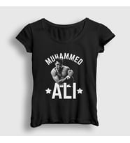 Presmono Kadın Siyah Boxing Boks Muhammad Muhammed Ali T-Shirt 507262tt