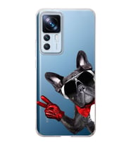 PrintiFy Xiaomi Mi 12T Pro ile Uyumlu Köpek 2 Kamera Korumalı Şeffaf Kılıf