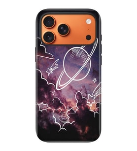 iPhone 17 Pro Velvet Kılıf Lansman İçi Kadife Temalı Desenli Silikon Gezegen