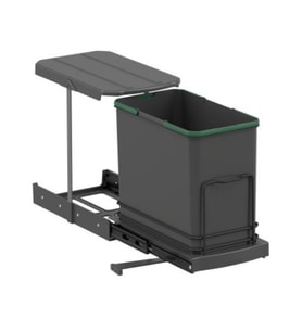 Starax S-2571-A Teleskopik Raylı Plastik 24 Lt. Antrasit Çöp Kovası