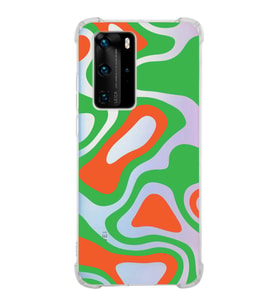 Huawei P40 Pro  Köşe Korumalı Antişok Kapak Renkli Desen Tasarımlı Şeffaf  Kılıf