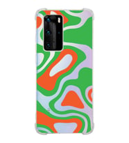 Huawei P40 Pro  Köşe Korumalı Antişok Kapak Renkli Desen Tasarımlı Şeffaf  Kılıf