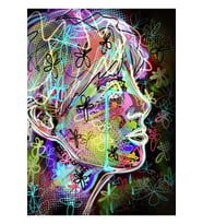 Bts Jungkook Neon Çiçekler Dijital Resim Tablo Ahşap Poster Dekoratif Kod411