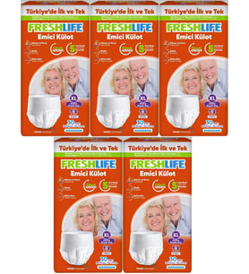 FreshLife Emici Külot Hasta Bezi XL Ekstra Büyük 150 Adet (5PK*30)