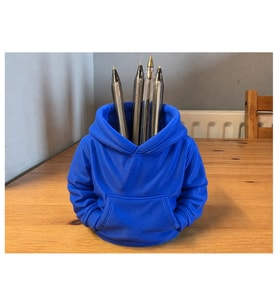 Alvera Kapüşonlu Sweatshirt Kalemlik – 3D Baskı Masaüstü Organizer-Mavi